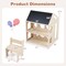 Natural Black Kids Table Chair Set 3-in-1 House-Shaped Activity Table with Chalkboard
